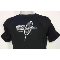 T-shirt noir BADMINTON PUISSANCE VETERAN - Goodbad badminton