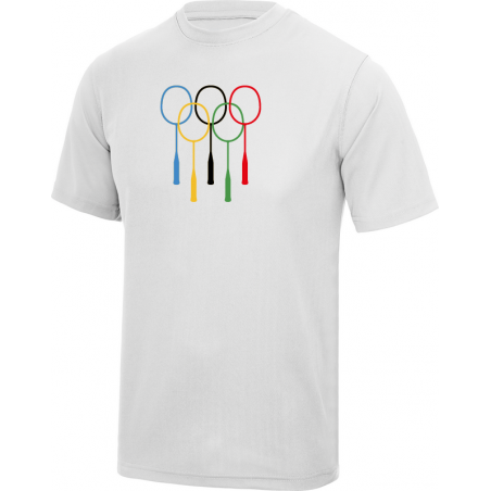 Raquettes de badminton multicolores sut tee-shirt