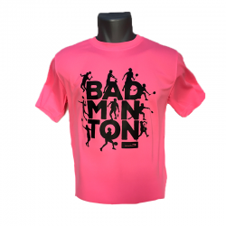 T-shirt badminton Silhouettes Rose - Goodbad badminton