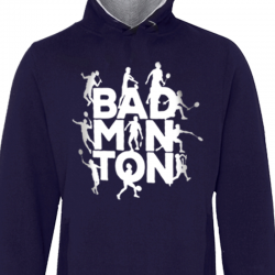 Sweat Bleu marine pour badminton imprimé SILHOUETTE - Goodbad badminton