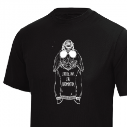 T-Shirt Enfant Noir imprimé LAPIN - Goodbad badminton